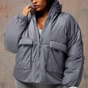 Fabletics Gunmetal Shine Puffer Jacket